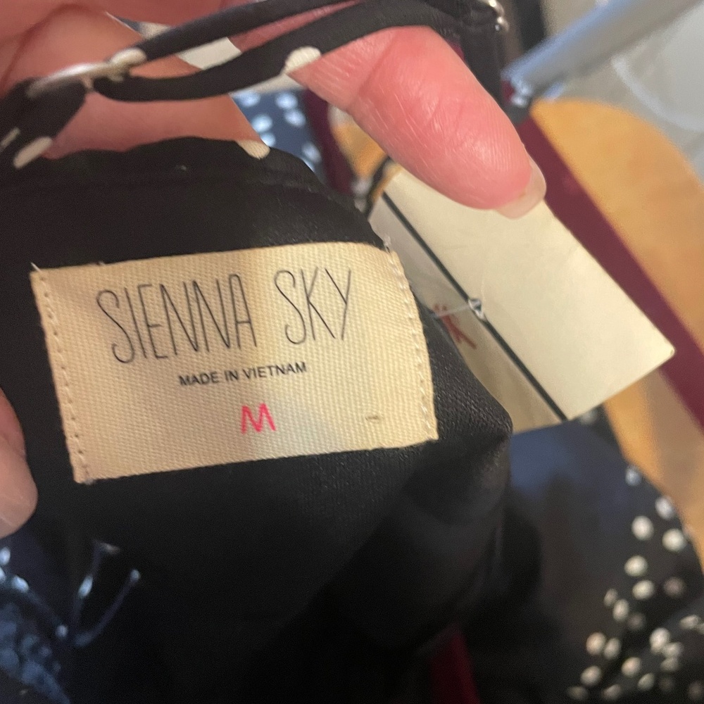 MIDI length polka dot black dress